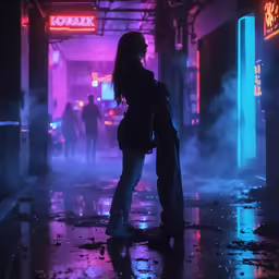 a person standing in front of some smoke