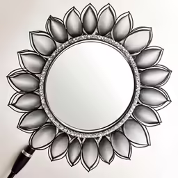 an intricate mirror with some crystal stones on it