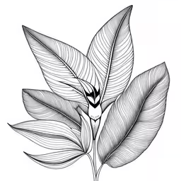 a hand drawn sketch of a branch with leaves,a drawing of leaves with a flower in it