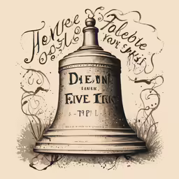 a drawing of a bell with words on the bottom