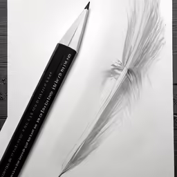 a pencil resting on a piece of paper next to a black marker