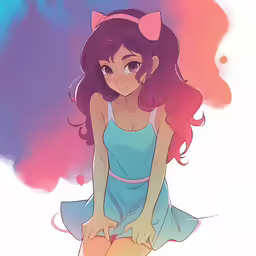 a pretty girl in a blue dress