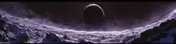 a giant alien like object in a mountain scene