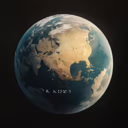 the earth from space with a black background
