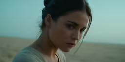 a close up of a person in the desert