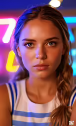 a beautiful young woman wearing a white tank top