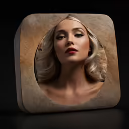 an image of a woman in a square frame