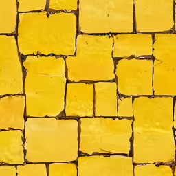 square yellow tiles with no markings can be used to create something interesting or fun
