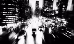 a view of city traffic at night from the street