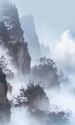 an airplane is flying over a mountainous area