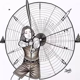 a drawing of a woman holding an umbrella,the drawing shows a person holding a sword