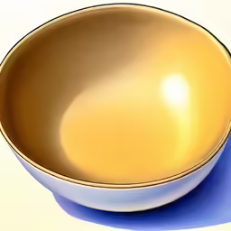a white and gold bowl on white surface