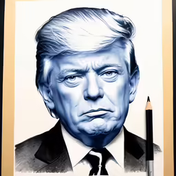 an artistic portrait of the president, donald trump