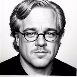 this is an image of a black and white portrait of man
