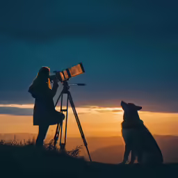 a person and a dog taking pictures with their camera