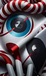some strange designs in the shape of eyes