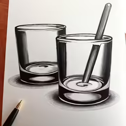 two glasses one has a straw and another is a drink