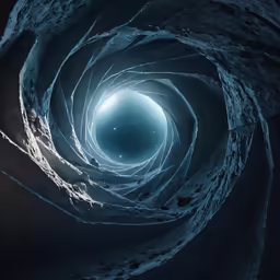 the light is coming from the inside of this tunnel