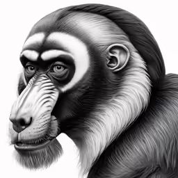 the face and shoulder of an animal with long, pointed horns