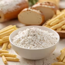 several pasta ingredients are sitting in bowls and near bread