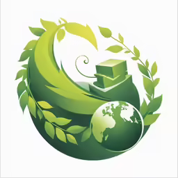 a green planet and books logo on white