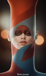 a woman with very long hair and big eyes
