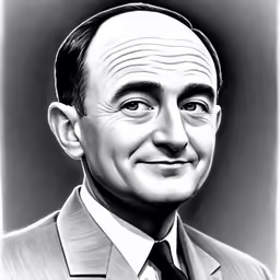 a drawing of a man wearing a suit and tie