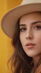 a close up of a person wearing a hat
