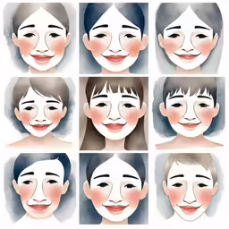 some faces and hair on top of each other
