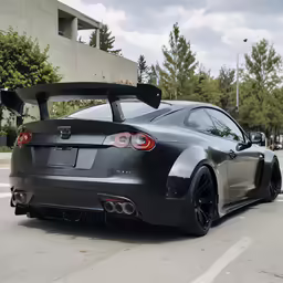 a sports car with the hood open on it