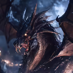 the dragon is standing in front of the light