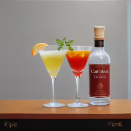two different types of cocktails sitting on a table