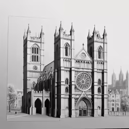 a picture of a church in the middle of the city
