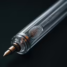 the top part of a silver and gold fountain pen