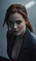 young attractive woman with dark makeup and dark clothing