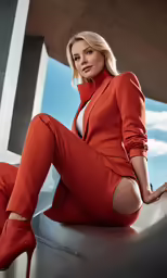 a beautiful blond posing for a photo shoot in high heels