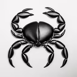 a black scorpion is made out of leather