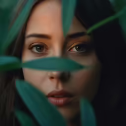 an image of a woman that is hiding her face