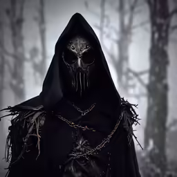 the creepy grim hood has been used for costume and headgear