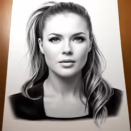 a pencil drawing of the singer martina perra