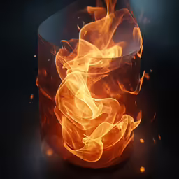 an interesting glass display containing flames