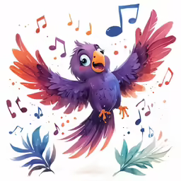 an angry looking purple bird flying through the air