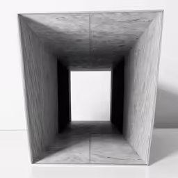 the view from inside of a square white wall