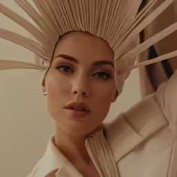 a model with a hair mohawk on her head
