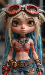a very cute looking doll with goggles on