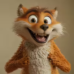 a furry animal with big eyes and no mouth
