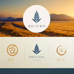 three logo designs are shown here with an image of the road in the background