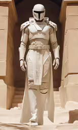 a costumed man in a star wars outfit, dressed in armor
