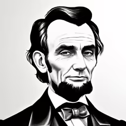 a black and white image of abraham lincoln