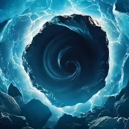 an image of an ocean wave coming in from the rocks
